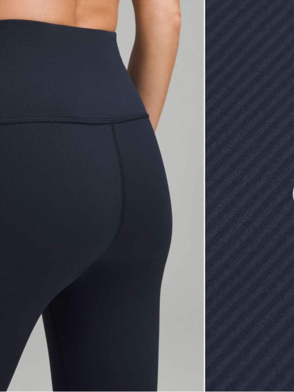 Like New Lululemon Wunder Train High-Rise Ribbed Tight 25" - True Navy. Size 6